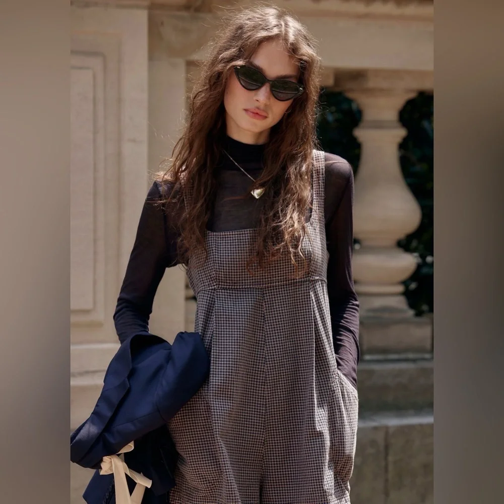 NWT Free People Billie Romper in Otter Overdye - Picture 2 of 6